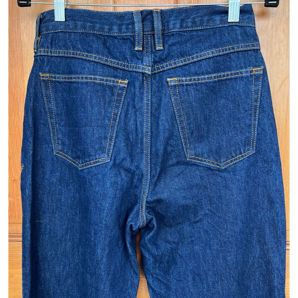 Frame Denim Le High & Tight Exposed Zipper Dark Blue Frayed Hem Jeans 27 - Picture 5 of 11